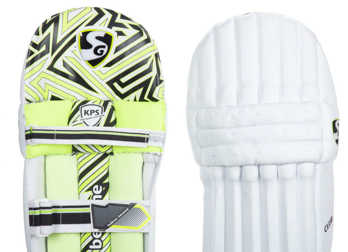 SG Club Batting Pads - CLEARANCE — knee roll detail