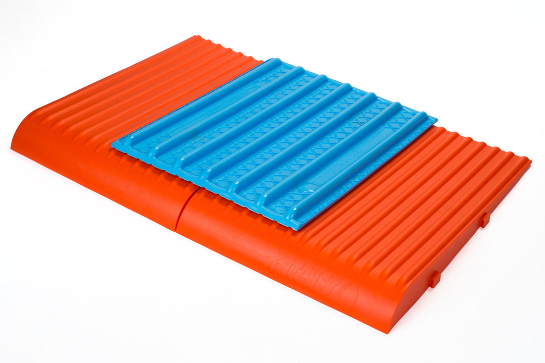 KatchMax Board shown mounted on a Katchet training board — Katchet board sold separately