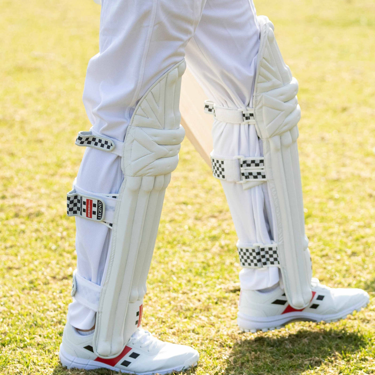 Gray-Nicolls Legend batting pads — worn by a player