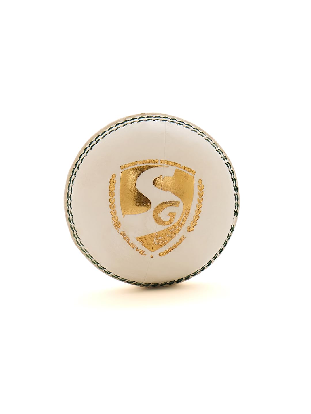 SG SUPER 50 CRICKET BALL — logo side