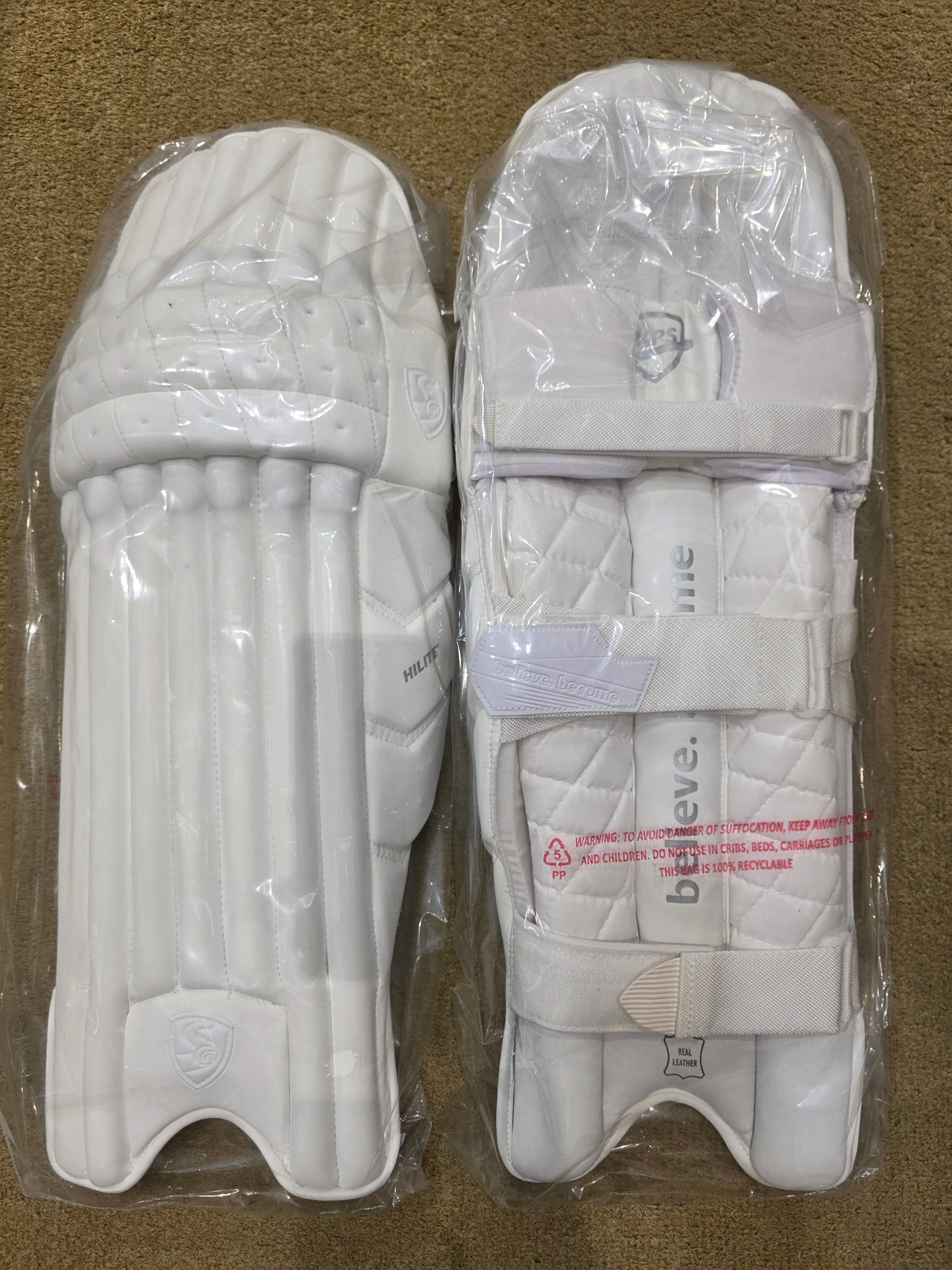 SG HILITE WHITE BATTING PADS - SENIOR
