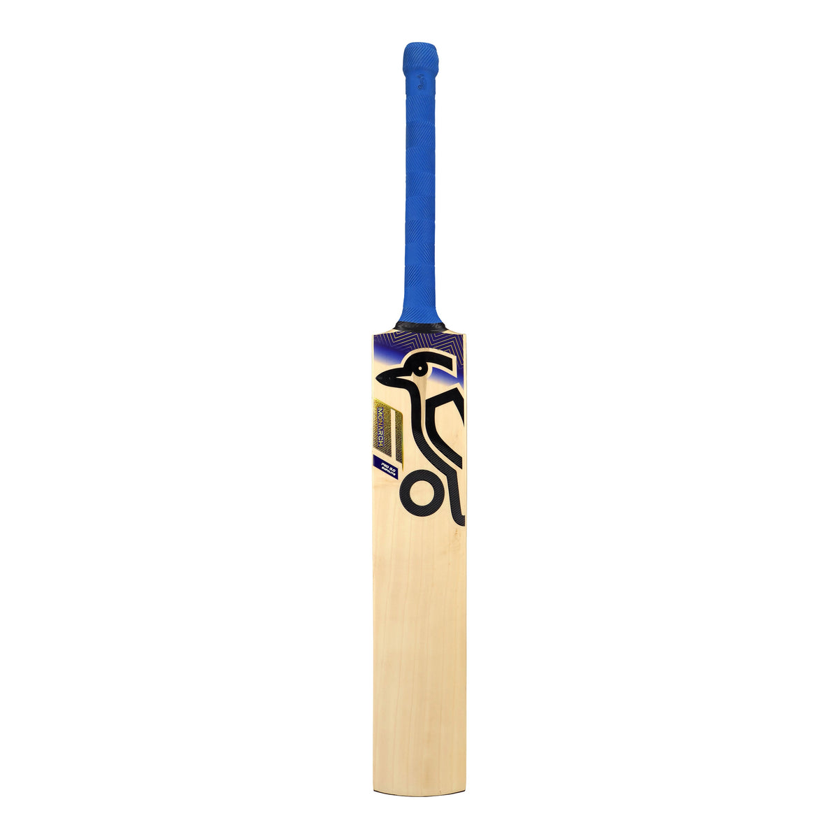 Kookaburra Monarch Pro 3.0 Supalite English willow cricket bat — blue and gold front