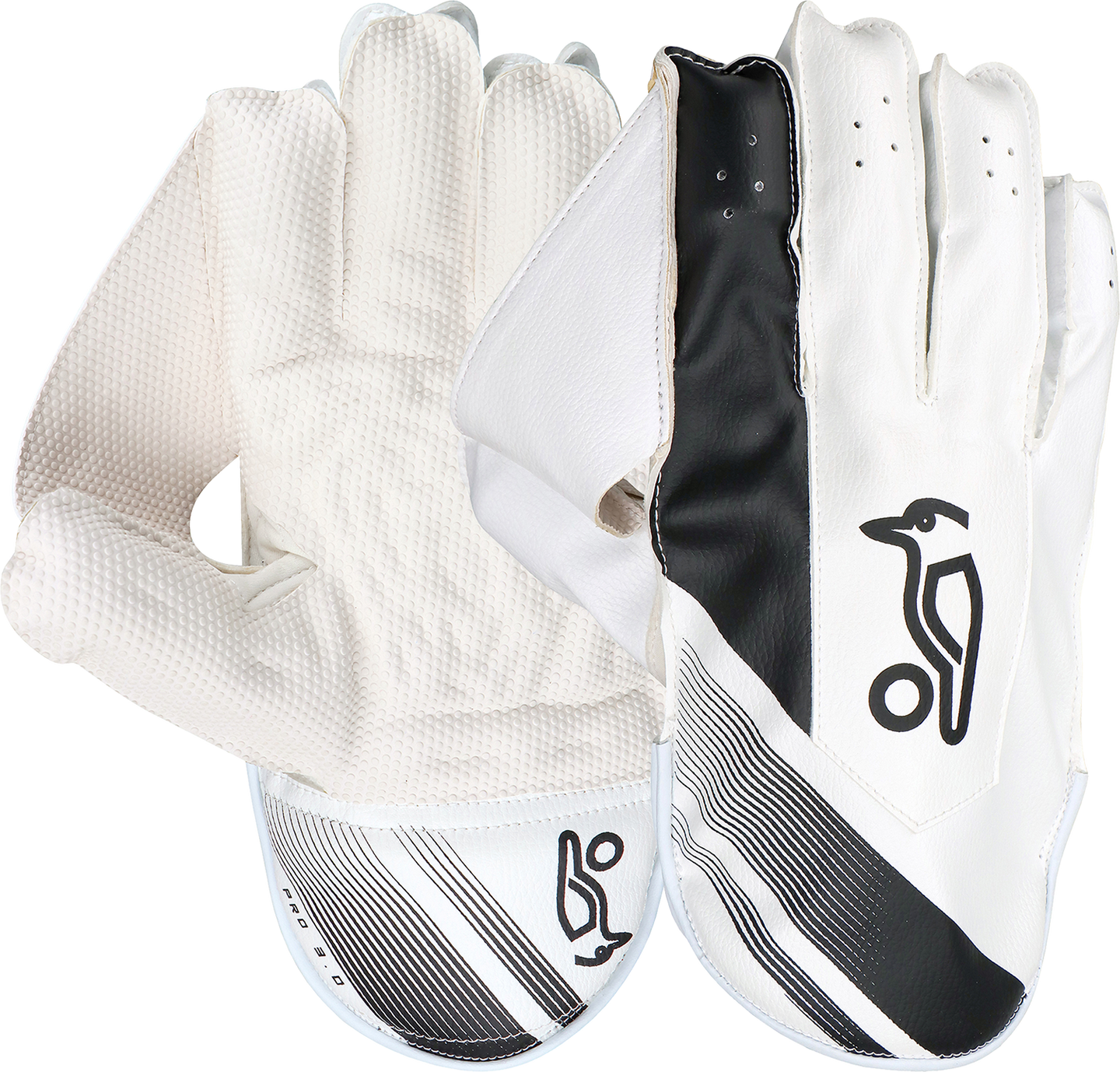 KOOKABURRA PRO 3.0 WHITE / BLACK WICKET KEEPING GLOVES - JUNIOR - Cricket For All