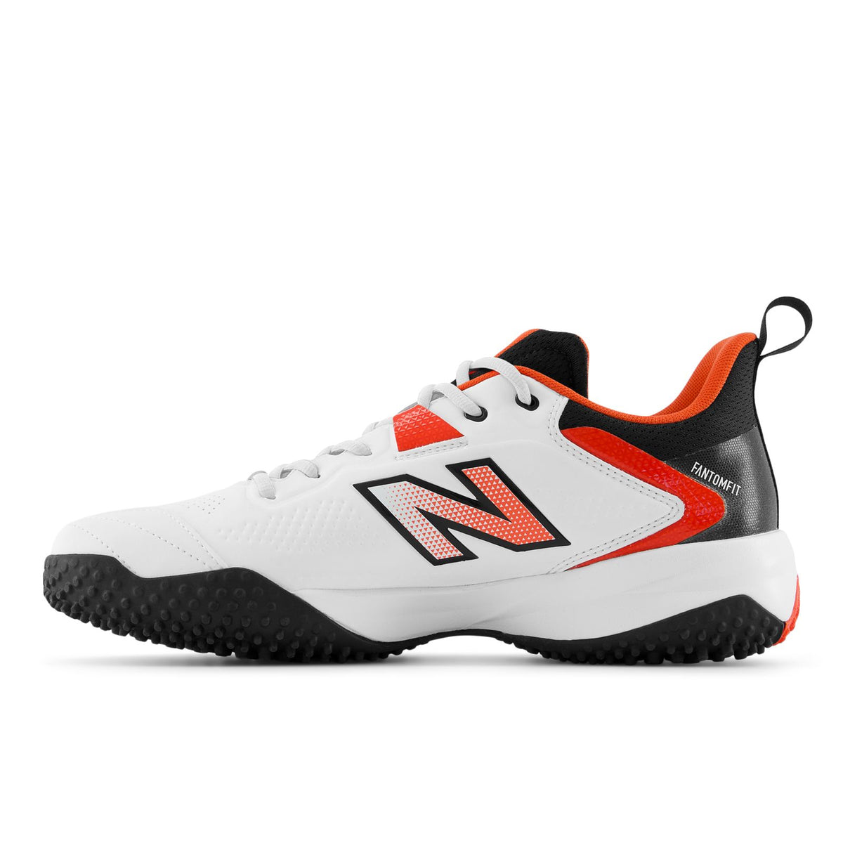 New Balance CK4020F6 cricket shoe - white, neo flame and black - inner side